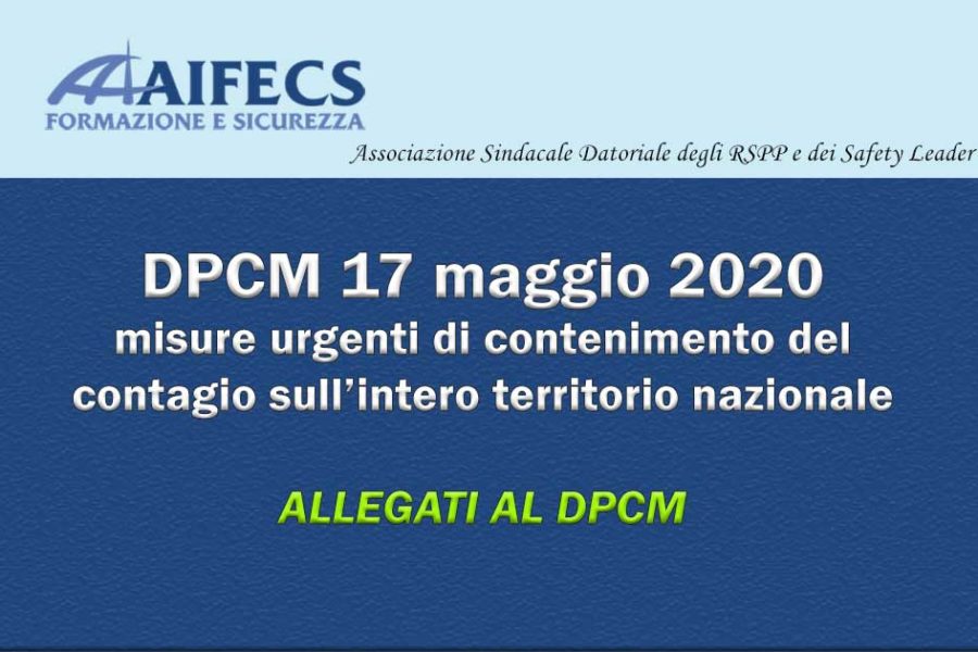 Allegati al DPCM 17 maggio 2020